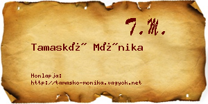 Tamaskó Mónika névjegykártya